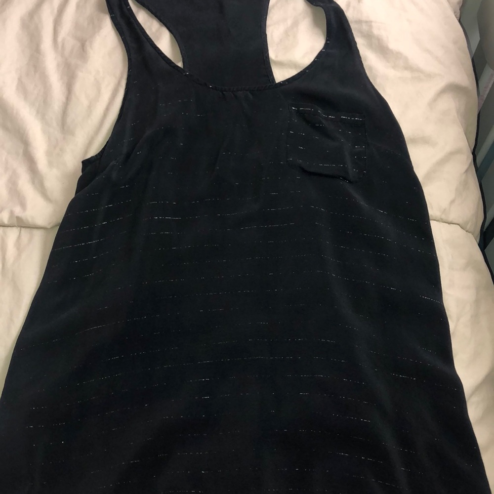 Black gold strip tank top